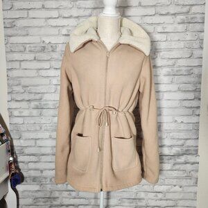 Sherpa Fleece Lined Tan Cinched Jacket